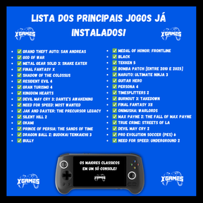 MINI GAME PORTÁTIL - Roda PS2, PS1, PSP, NITENDO, ANDROID e STEAM [BIBLIOTECA COM 1000 JOGOS JÁ INSTALADOS]🎁