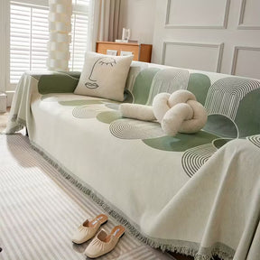 Capa de Sofá Geométrica em Chenille Pet Friendly