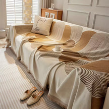 Capa de Sofá Geométrica em Chenille Pet Friendly