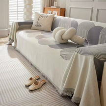 Capa de Sofá Geométrica em Chenille Pet Friendly