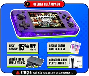 Portátil R36H™ Original - 21.500 Jogos de 20+ Consoles (180 dias de Garantia)