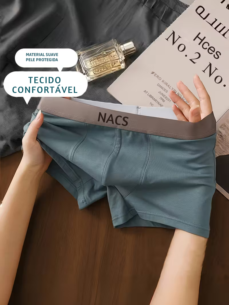 Kit com 3 Cuecas Boxer Masculinas em Algodão