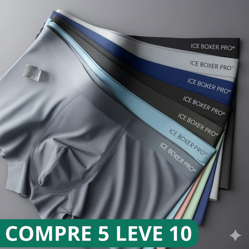 Kit com 10 Cuecas Boxer IceBoxer Pro | Conforto Máximo, Frescor e Livre de Suor